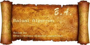 Balsai Algernon névjegykártya